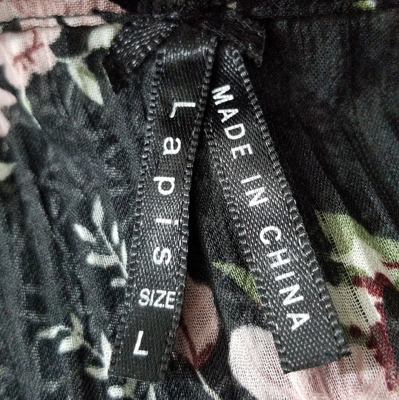 🌺 Lovely Flowy Lapis Floral w/Bell Sleeves - Picture 5 of 6